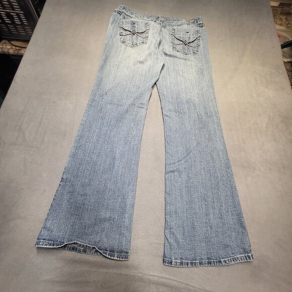 C est Toi Jeans Womens 1XL 16? Blue Boot Cut Distressed Stretch Denim - Picture 10 of 11